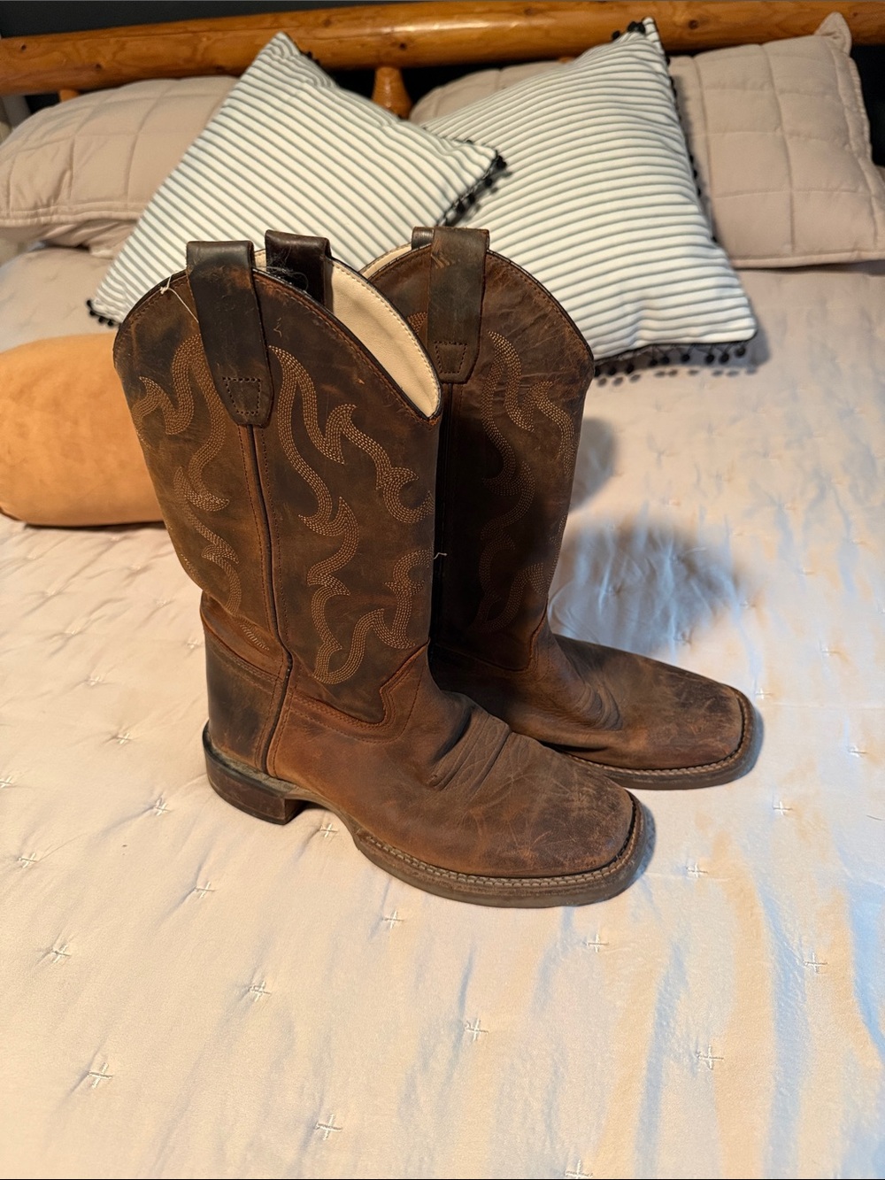 Kids Brown Leather Western Cowboy Boots